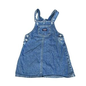 Vintage 90s Dress Size 4T Oshkosh B’gosh Vestbak Denim Jean Girl Overall Jumper